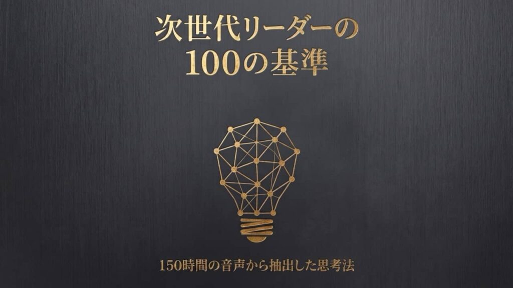「次世代リーダーの100の基準｜150時間の音声から抽出した思考法」